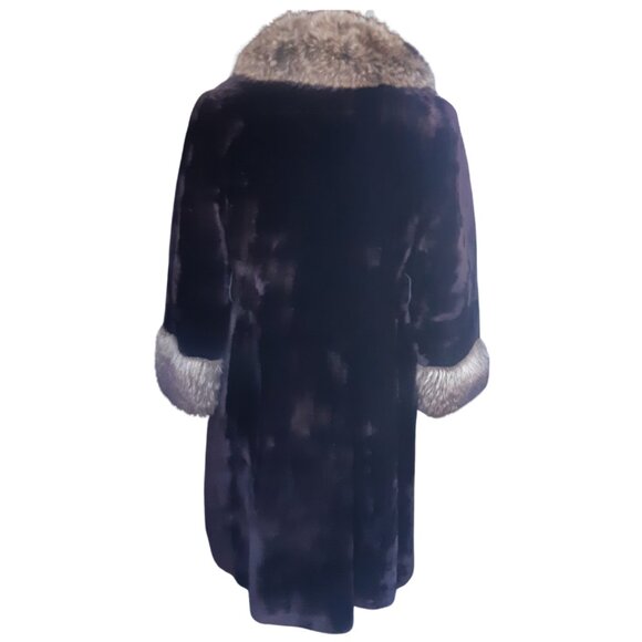 1960s New Yorker Alysha Seal Dyed Lamb Full length Chocolate Vintage Fur Coat - Picture 2 of 16